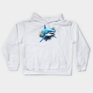 Shark Fish Ocean World Wildlife Wonder Abstract Kids Hoodie